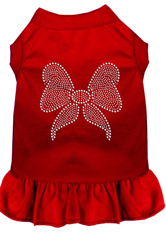 Rhinestone Bow Dress Red Med